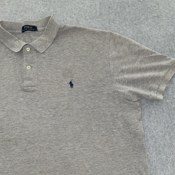 Polo Ralph Lauren Polo Shirt Mens 2XL Tall Gray Short Sleeve Classic Fit Cotton - Picture 4 of 15